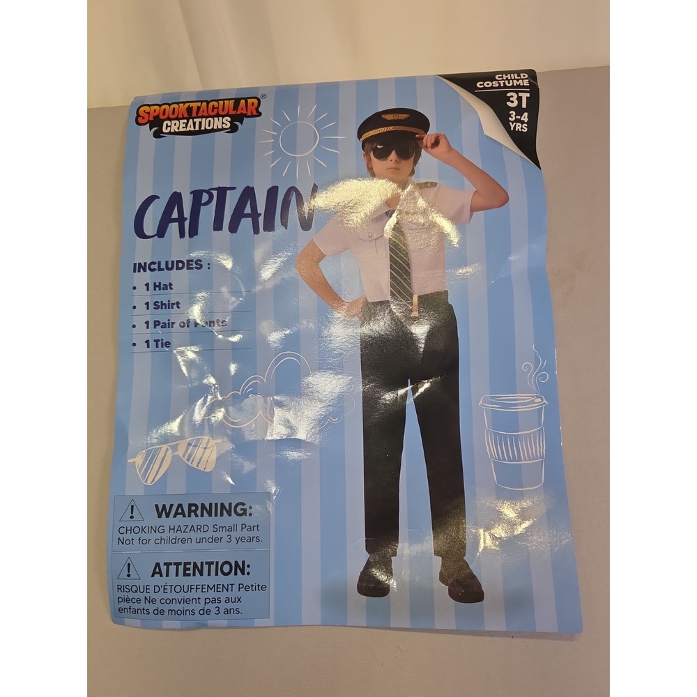 Spooktacular Creations Child Airline Captain Pilot Costume 3T 3-4 Years Complete